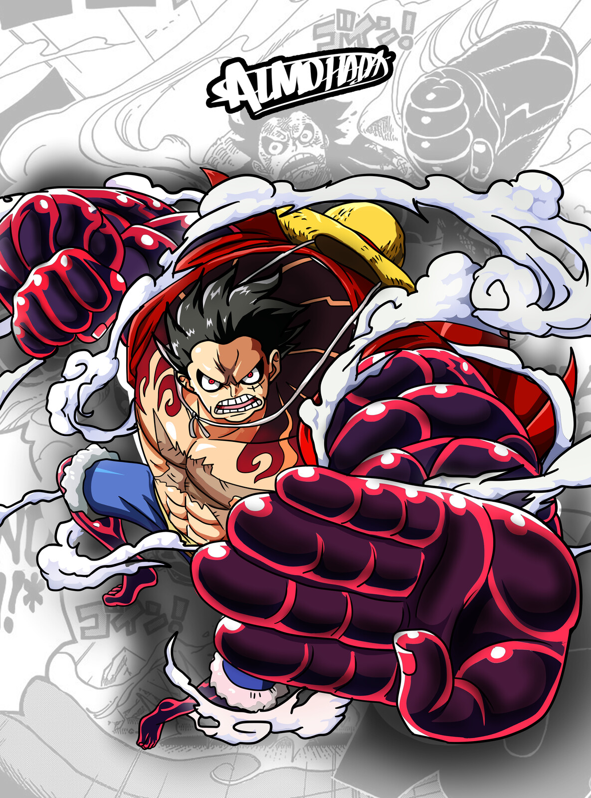 Artstation Luffy Gear 4 One Piece Daniel Ahumada Almohada