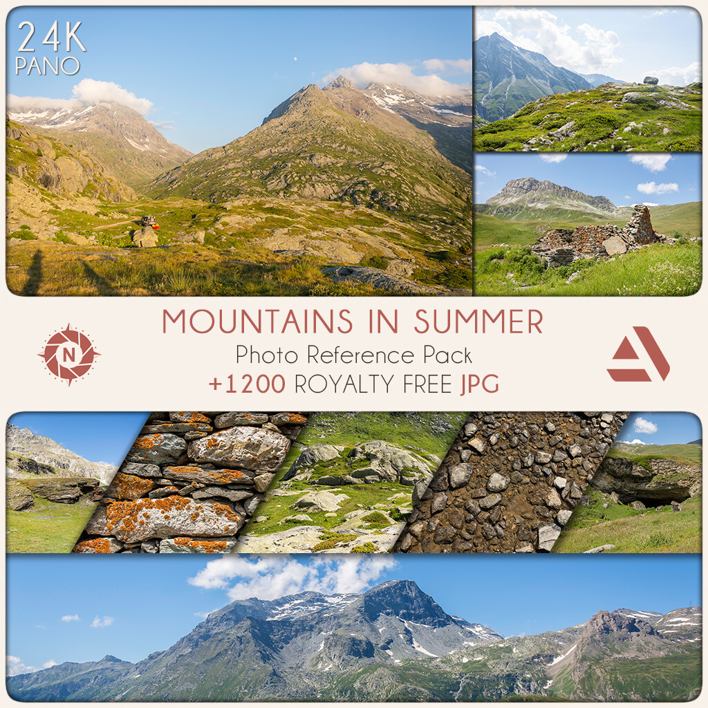 Photo Reference Pack: Mountains in summer

https://www.artstation.com/a/165764
