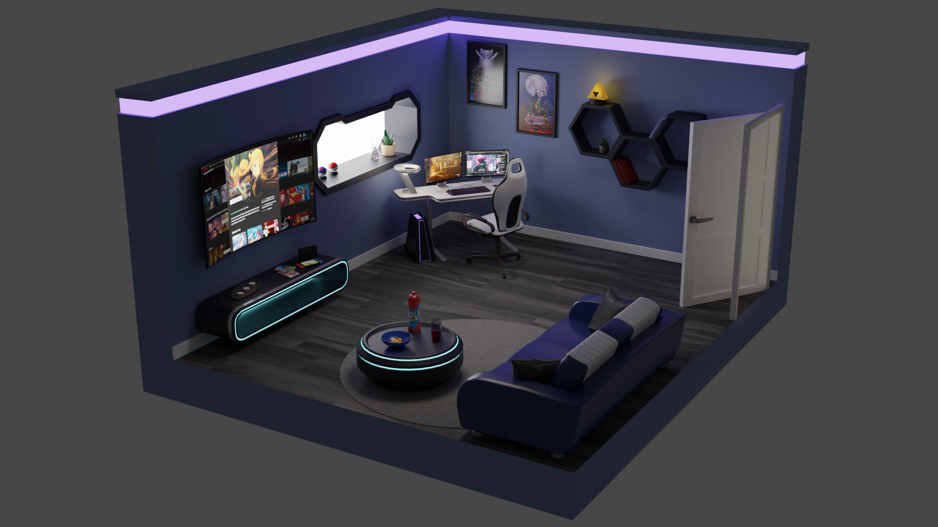 ArtStation Stylized Gaming Room