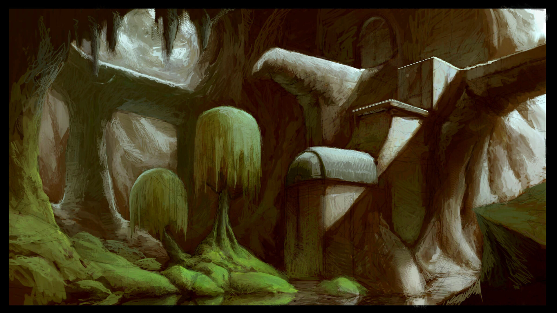 ArtStation - cave ruins