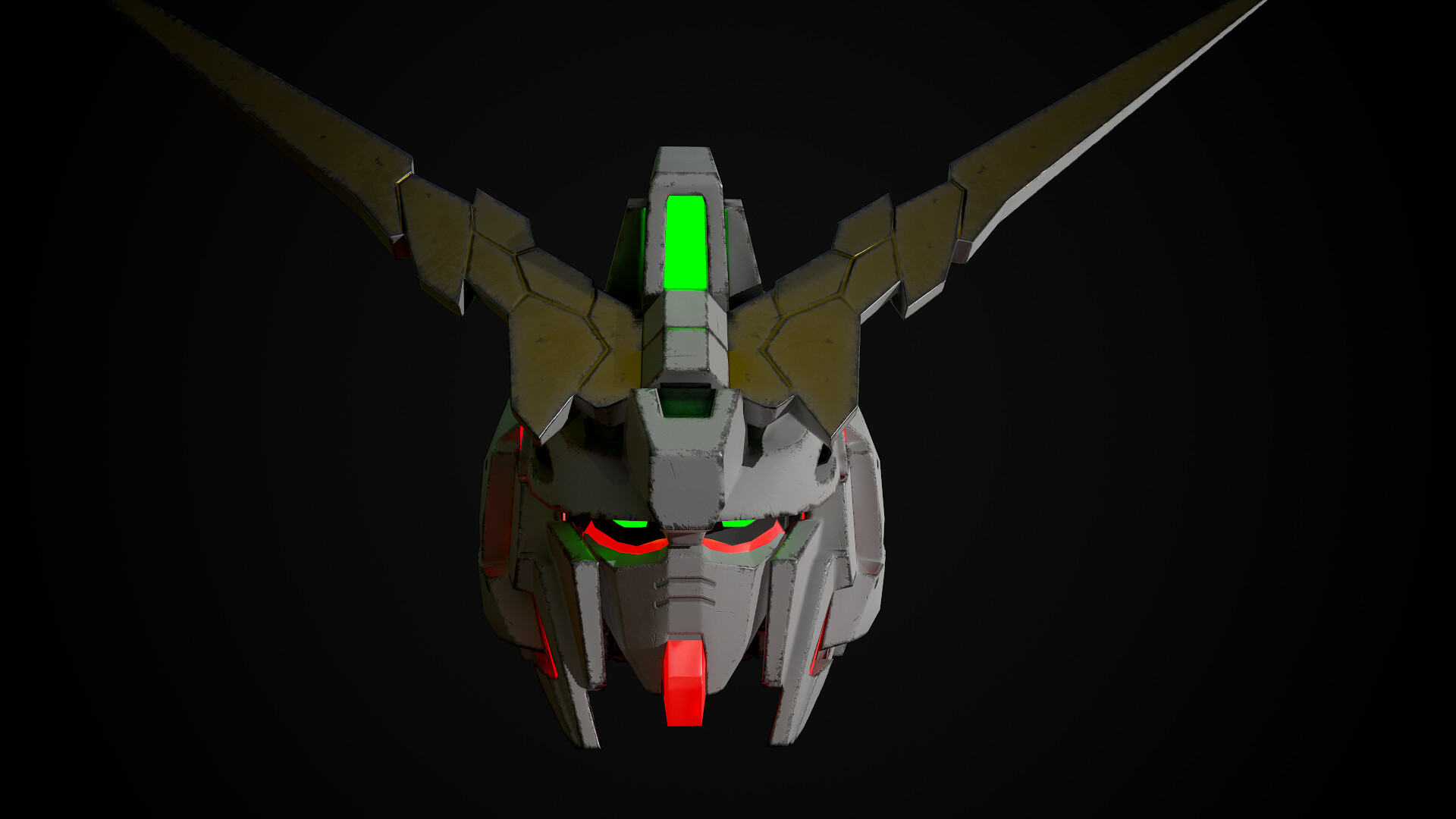 ArtStation - Unicorn Gundam Transforming Head Model, image size:1920x1080