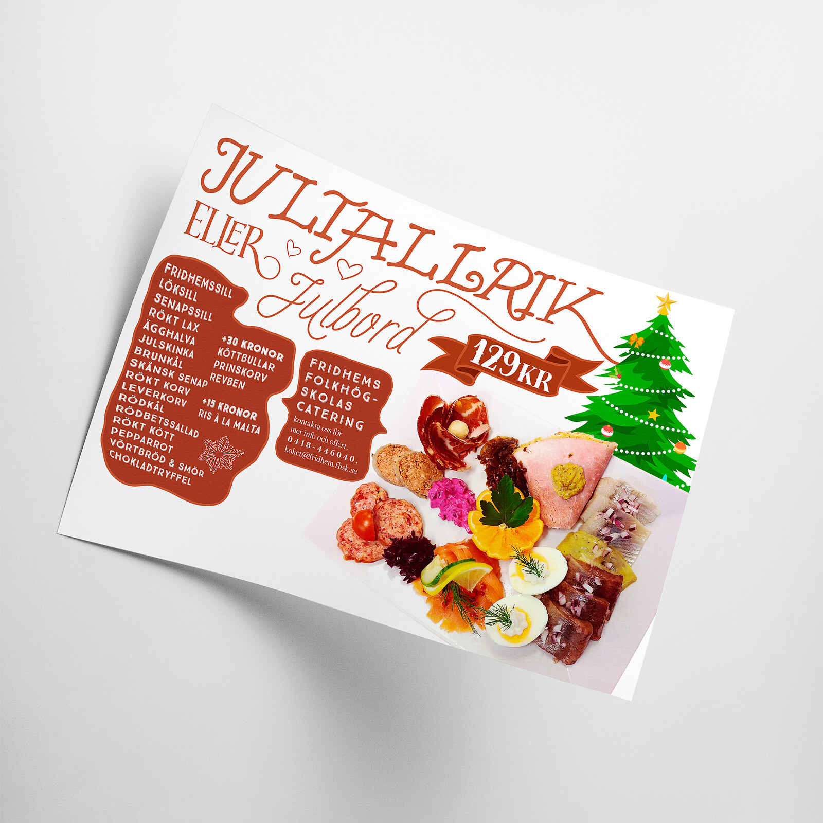 Menu for a christmas dinner.