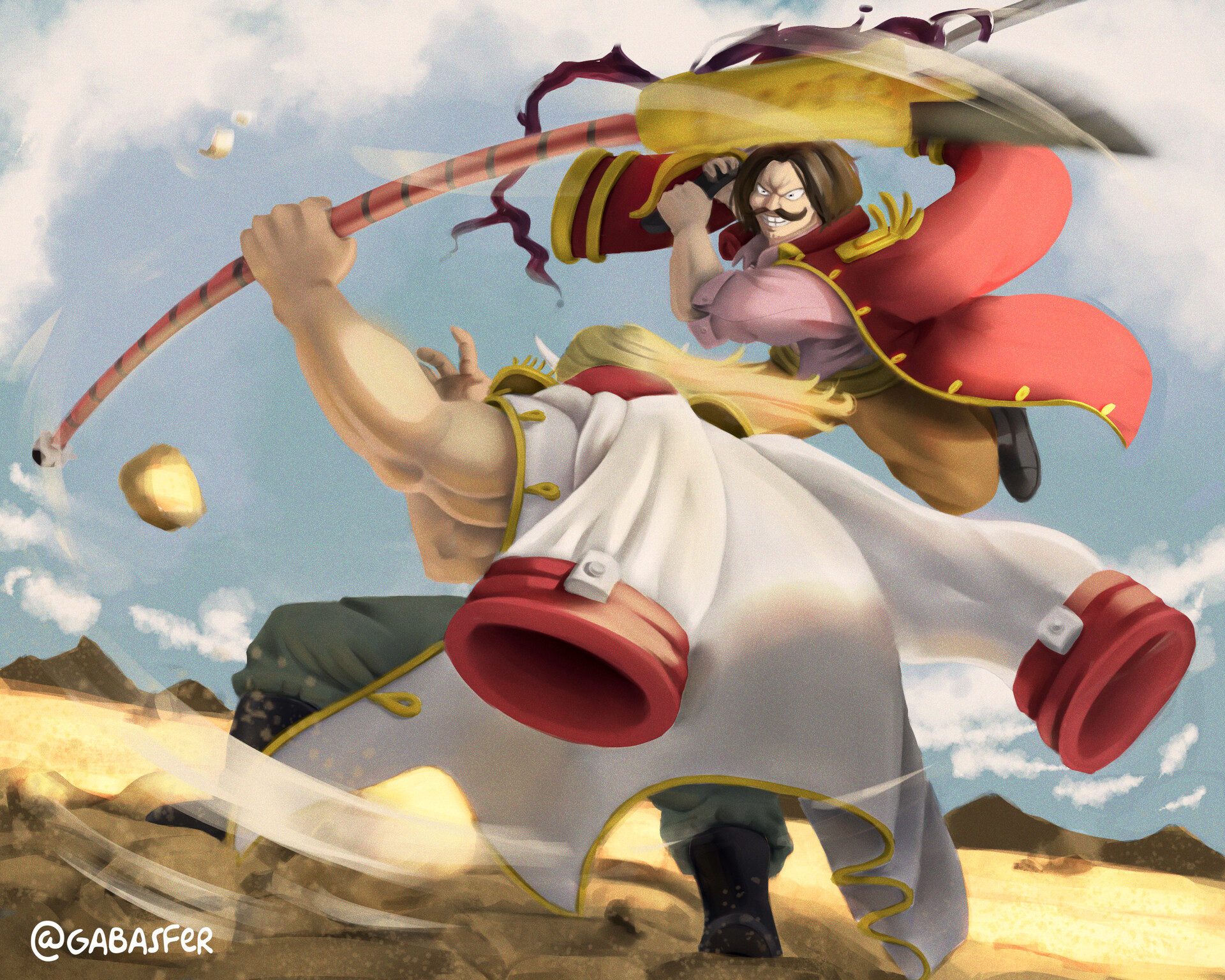 Artstation Whitebeard Vs Gol D Roger Gabasferr