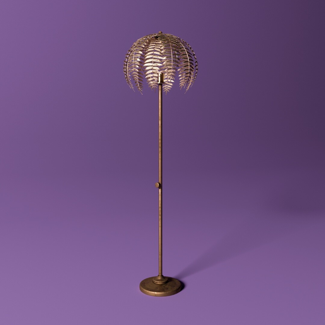 Gold Fern Leaf Floor Lamp