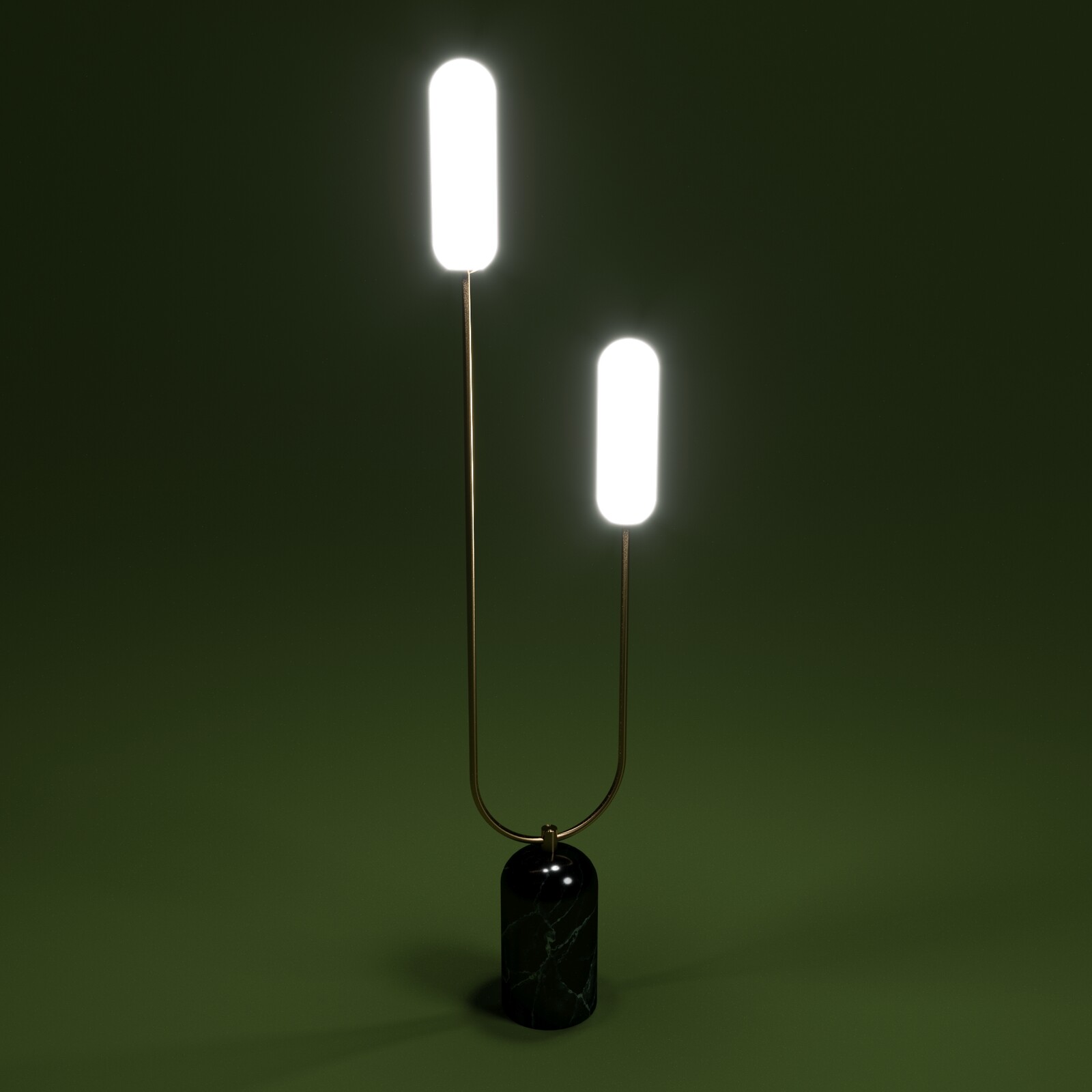 Olive Green Marble Curve Floor Lamp 1