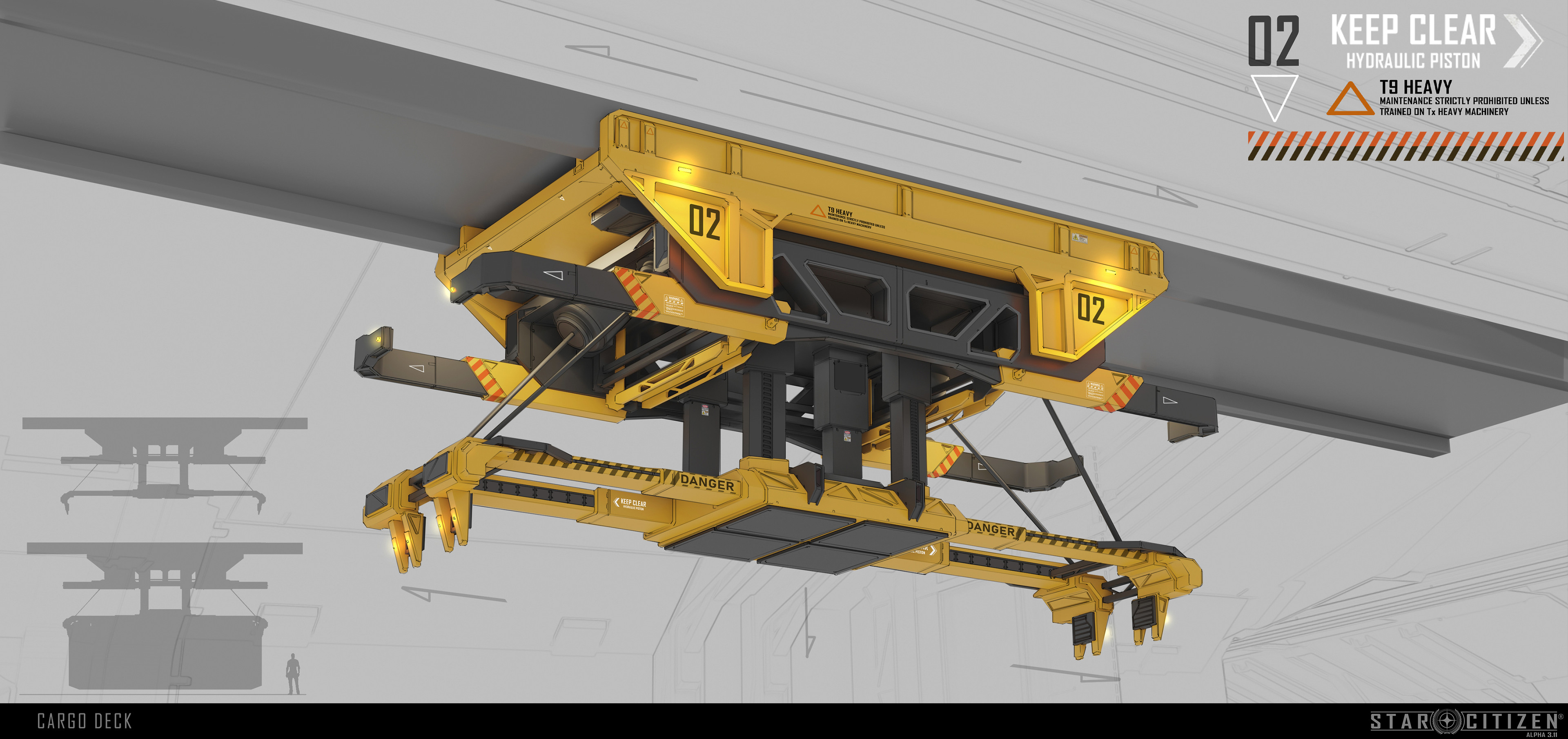 The cargo crane was based on an original concept by Sheng Lam