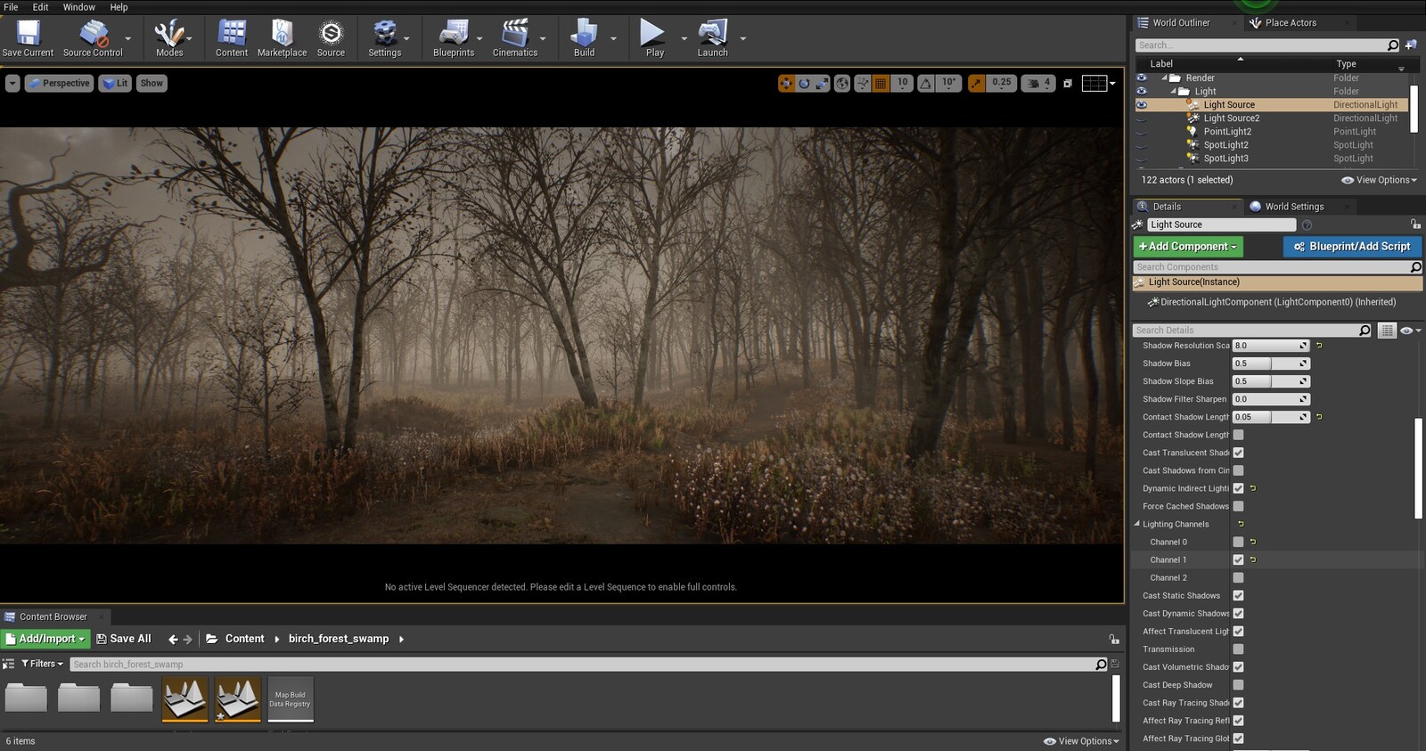 Used light channels to isolate the effect of the directional light to the foliage only.