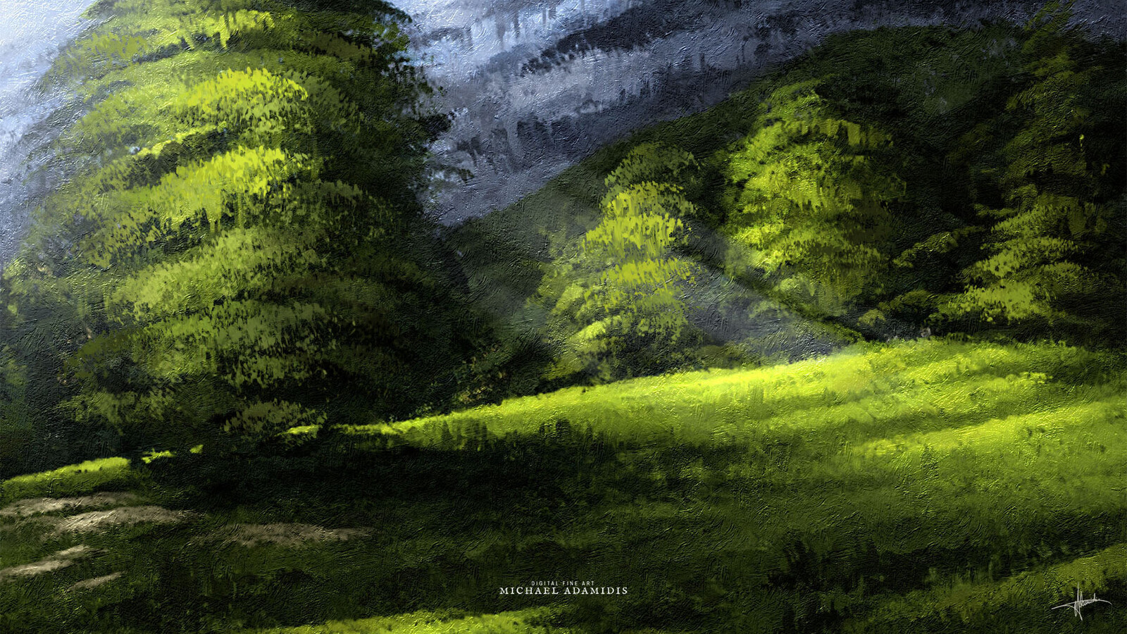 Digital Oil Painting - loose Landscape/Trees +MA-Brushes