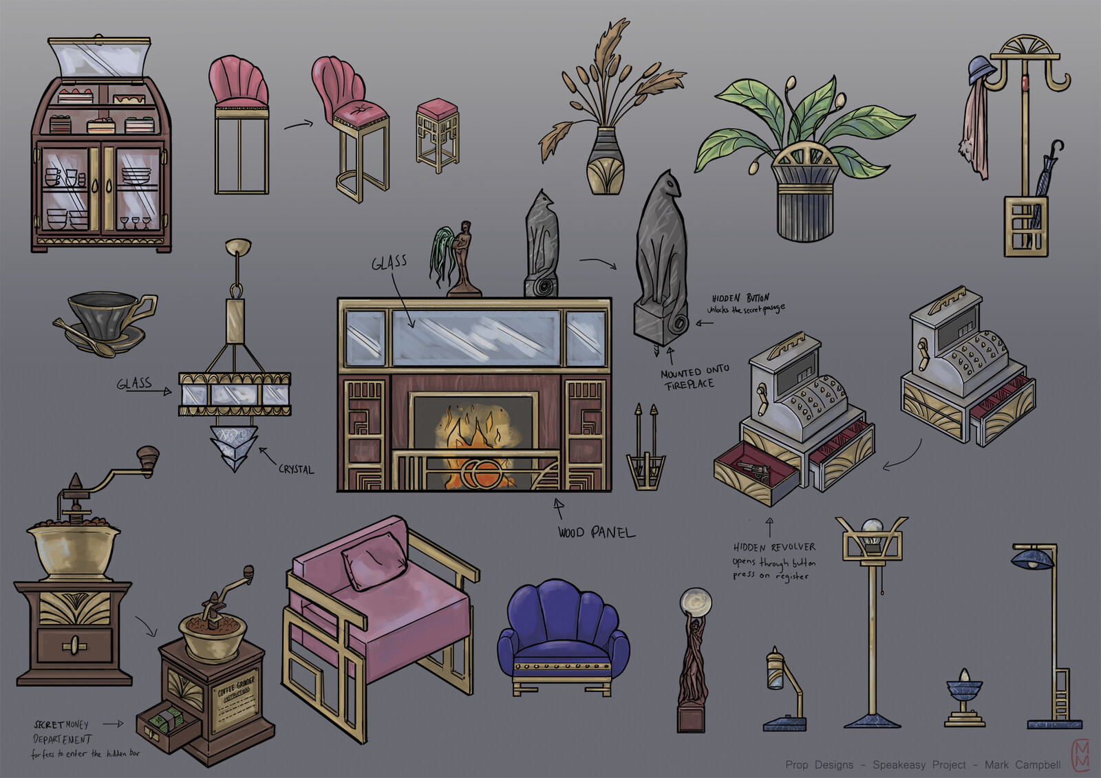 Prop designs, trying to stick to the Art Deco theme