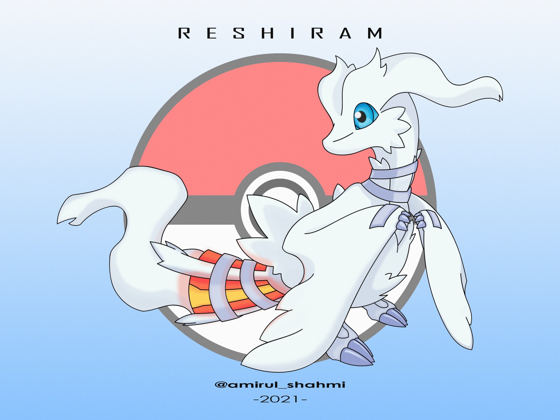 ArtStation - Reshiram - Pokémon (Fan Work)