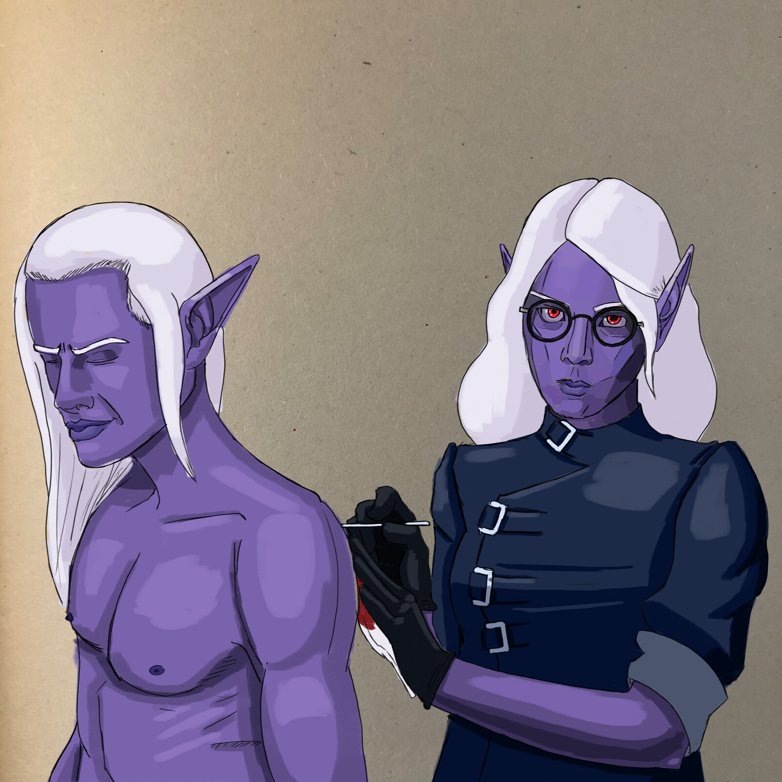 Flat colors. 