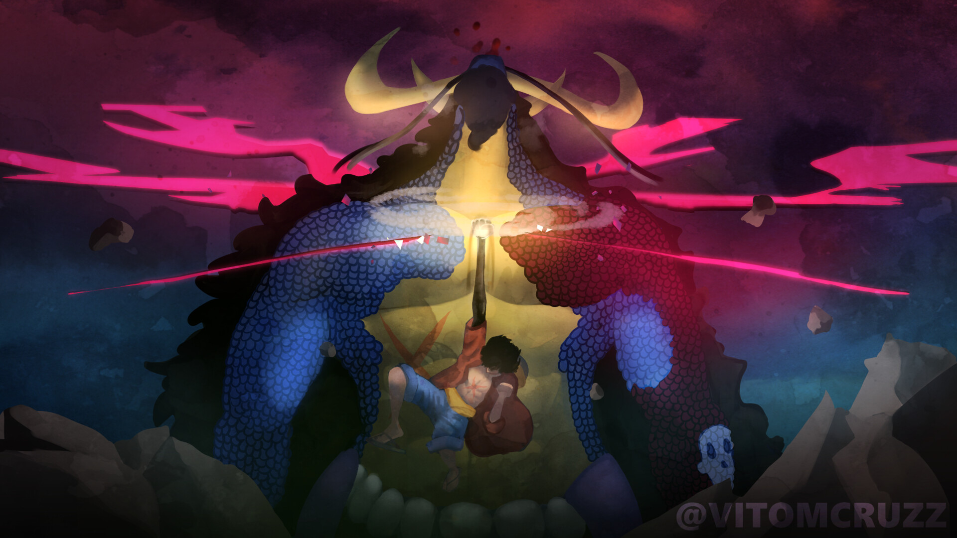 Artstation luffy vs kaido
