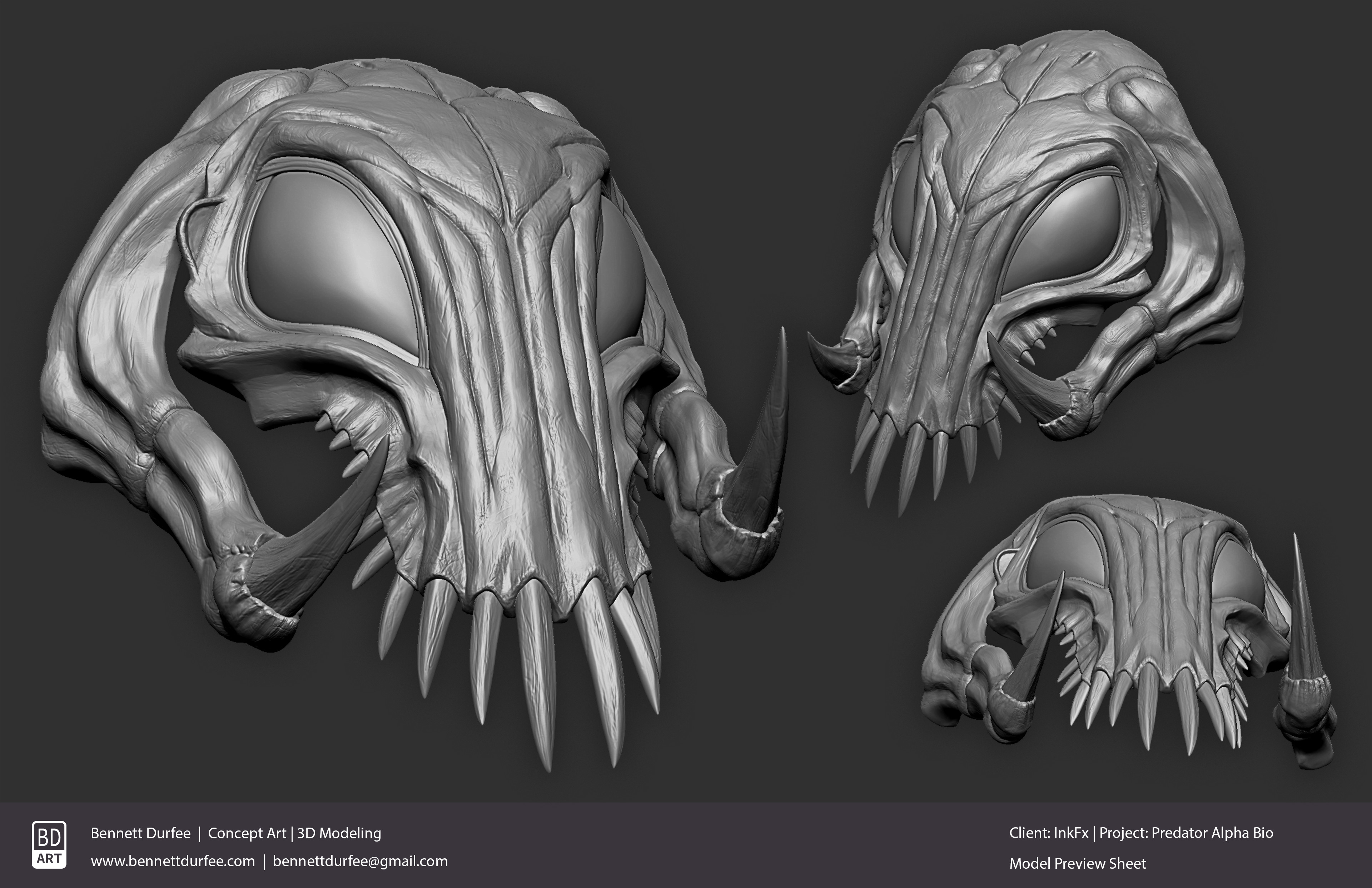 Preview Sheet with BPR Renders from Zbrush
