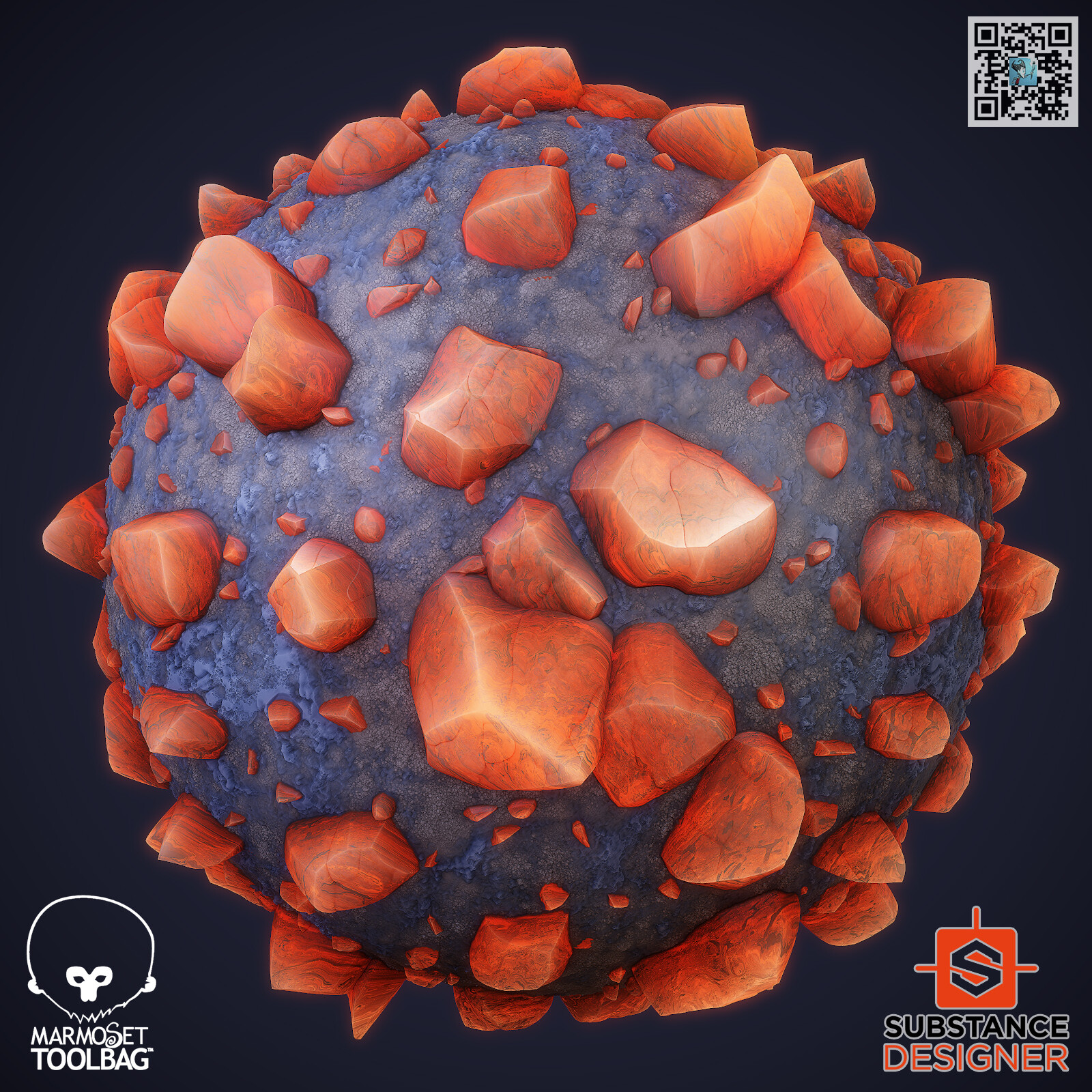 Stylized Alien Stonefield Generator | PBR | 4k | PNG | SBSAR