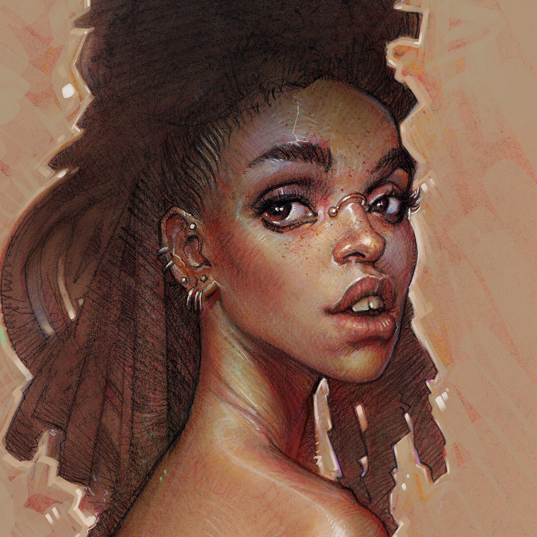 FKA Twigs study/caricature