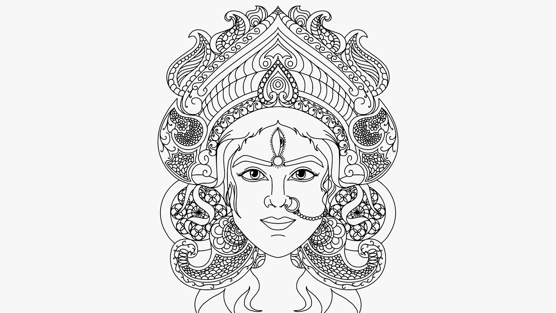 Premium Vector | Happy navratri worship of hindu godess durga maa or kali  ma scalable vector illustration