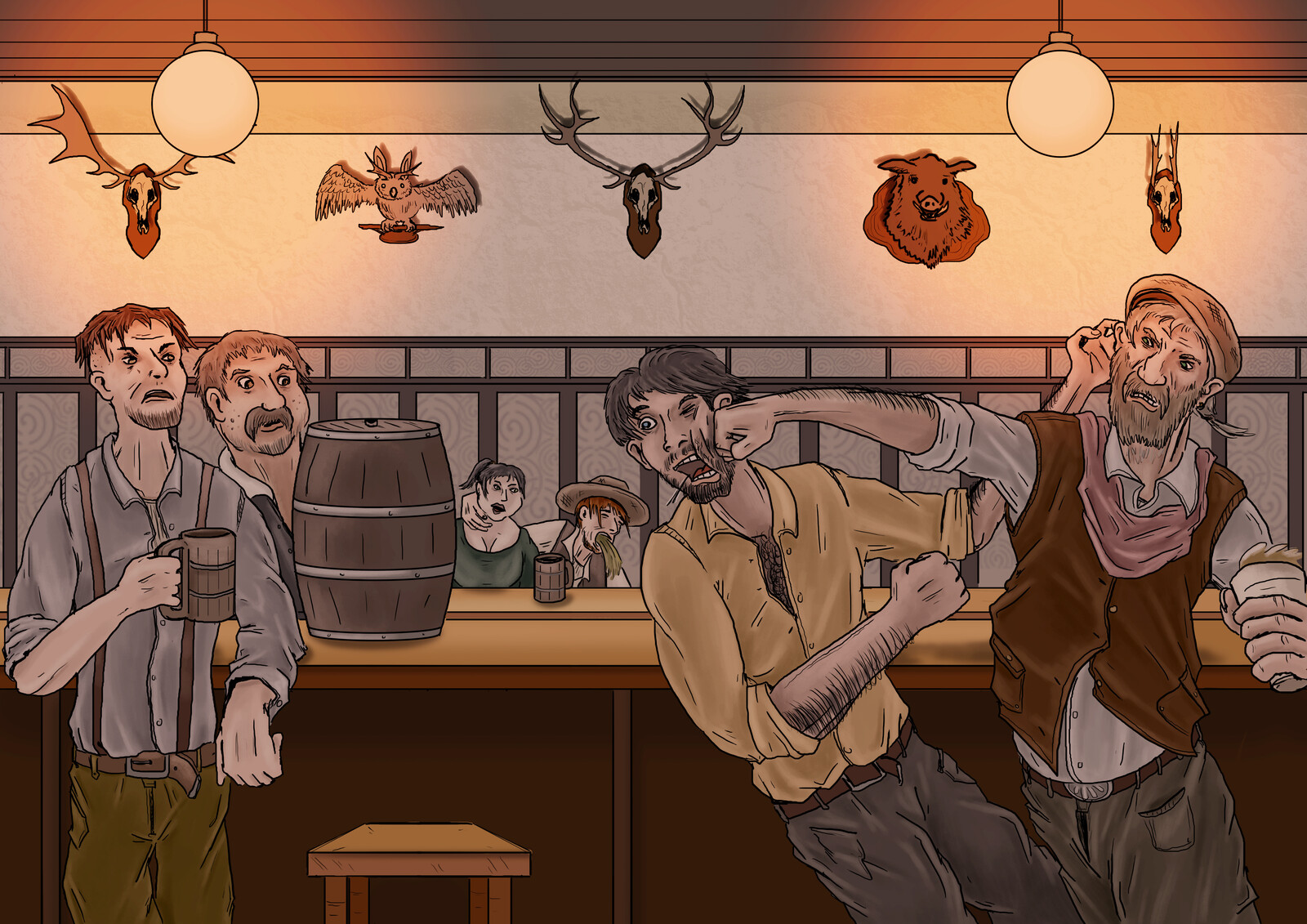 Night in the local pub