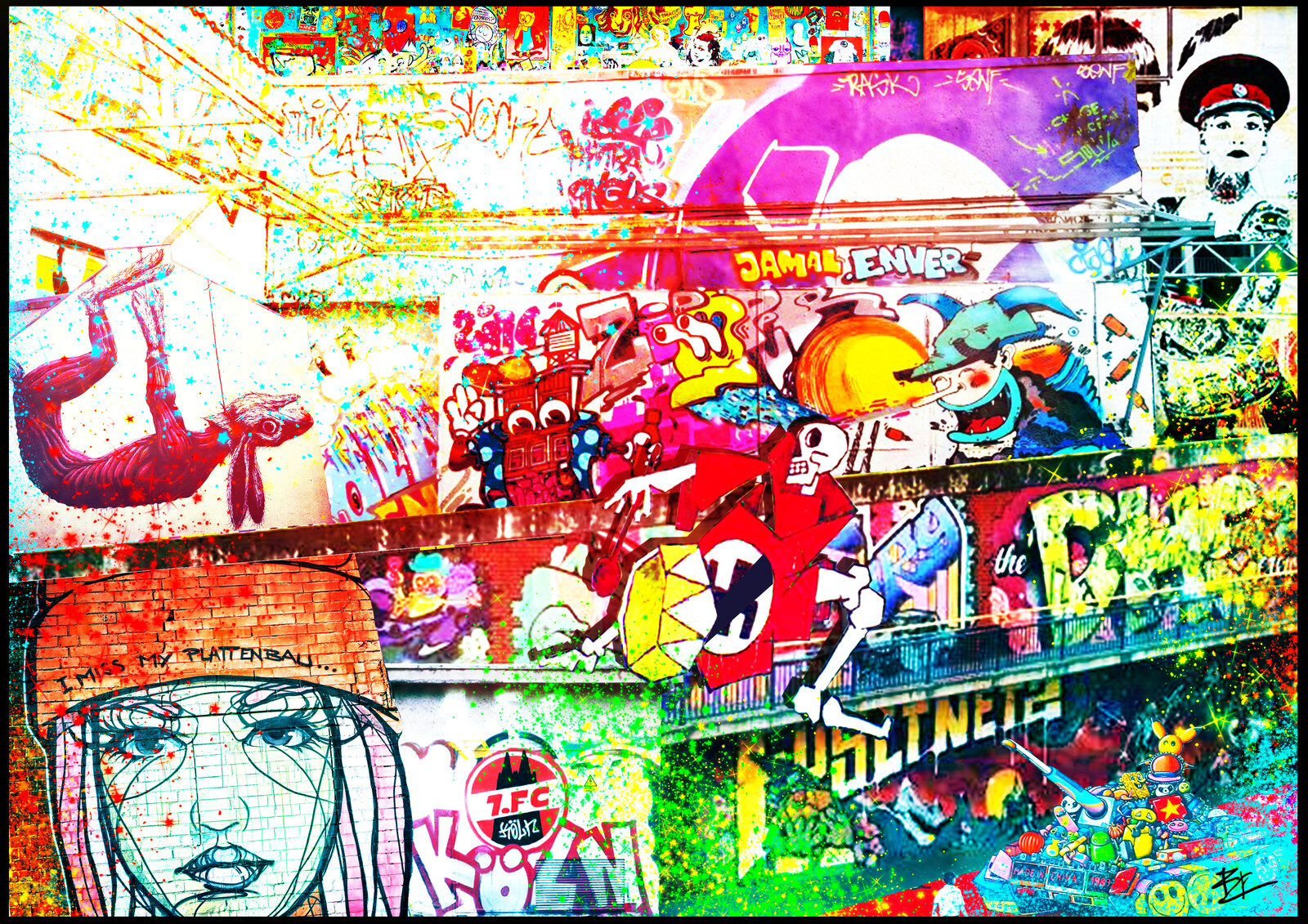 Small Coolage, made after hunting good Grafitty in Cologne, Germany