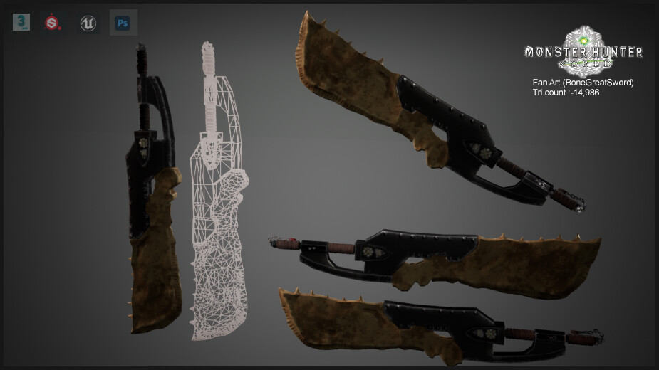 monster hunter world weapon models