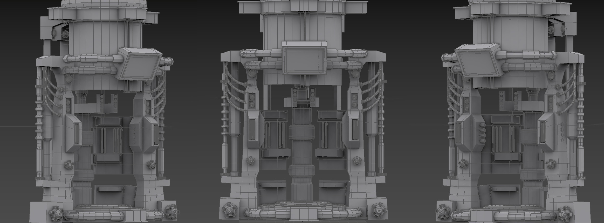 3DSMax wire frame render - Hydraulic Chamber 