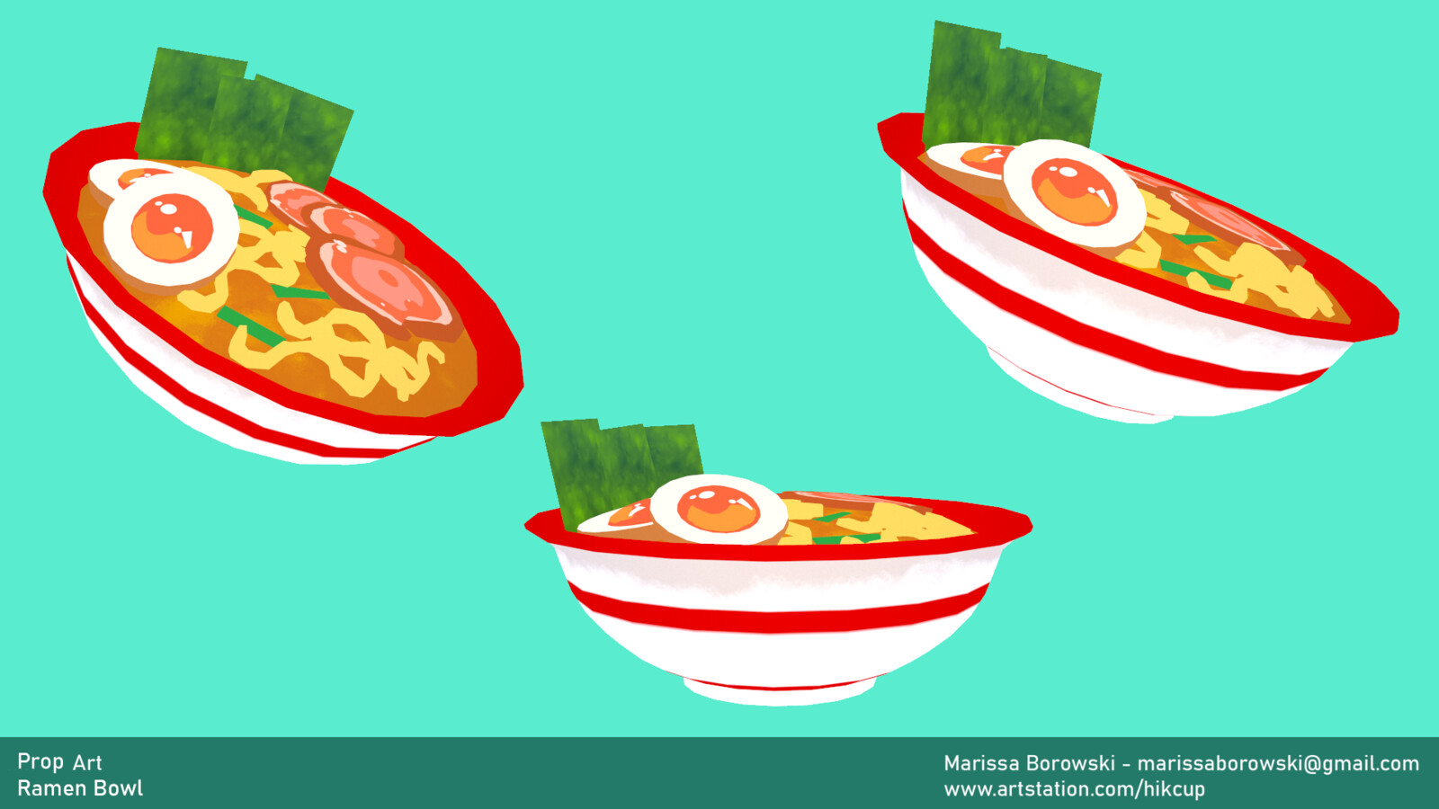 Stylized Low-Poly  Ramen Bowl 