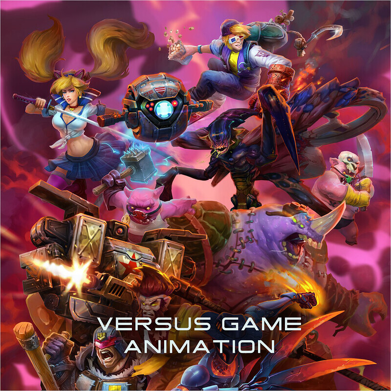 Games 1 vs 1. Versus game. Animators vs games.