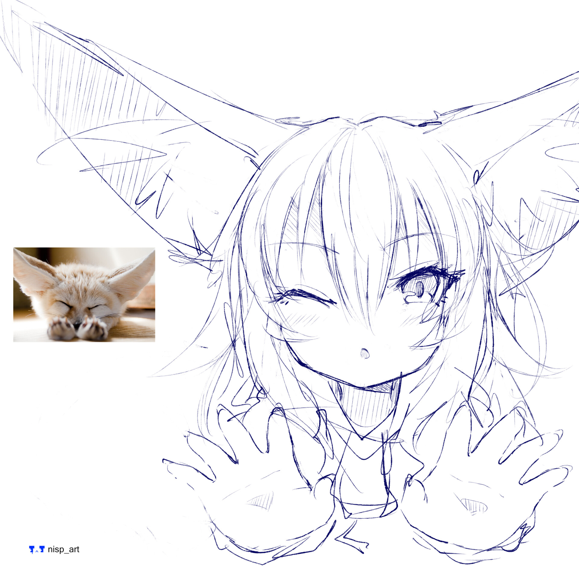 how to draw a anime wolf girl