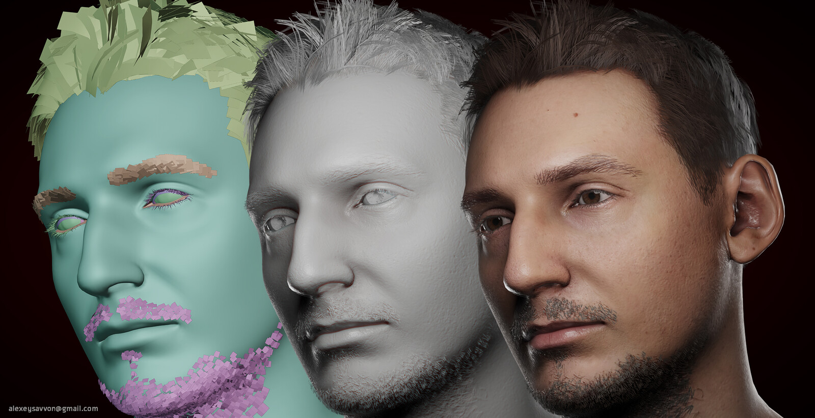 Low poly mesh with material