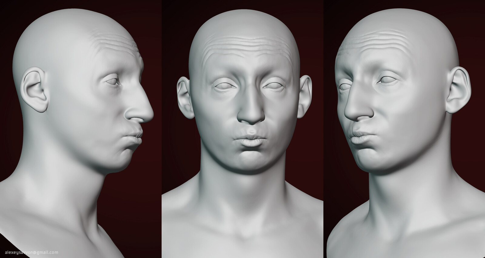 High poly blendshape was used to bake additional textures with emotion