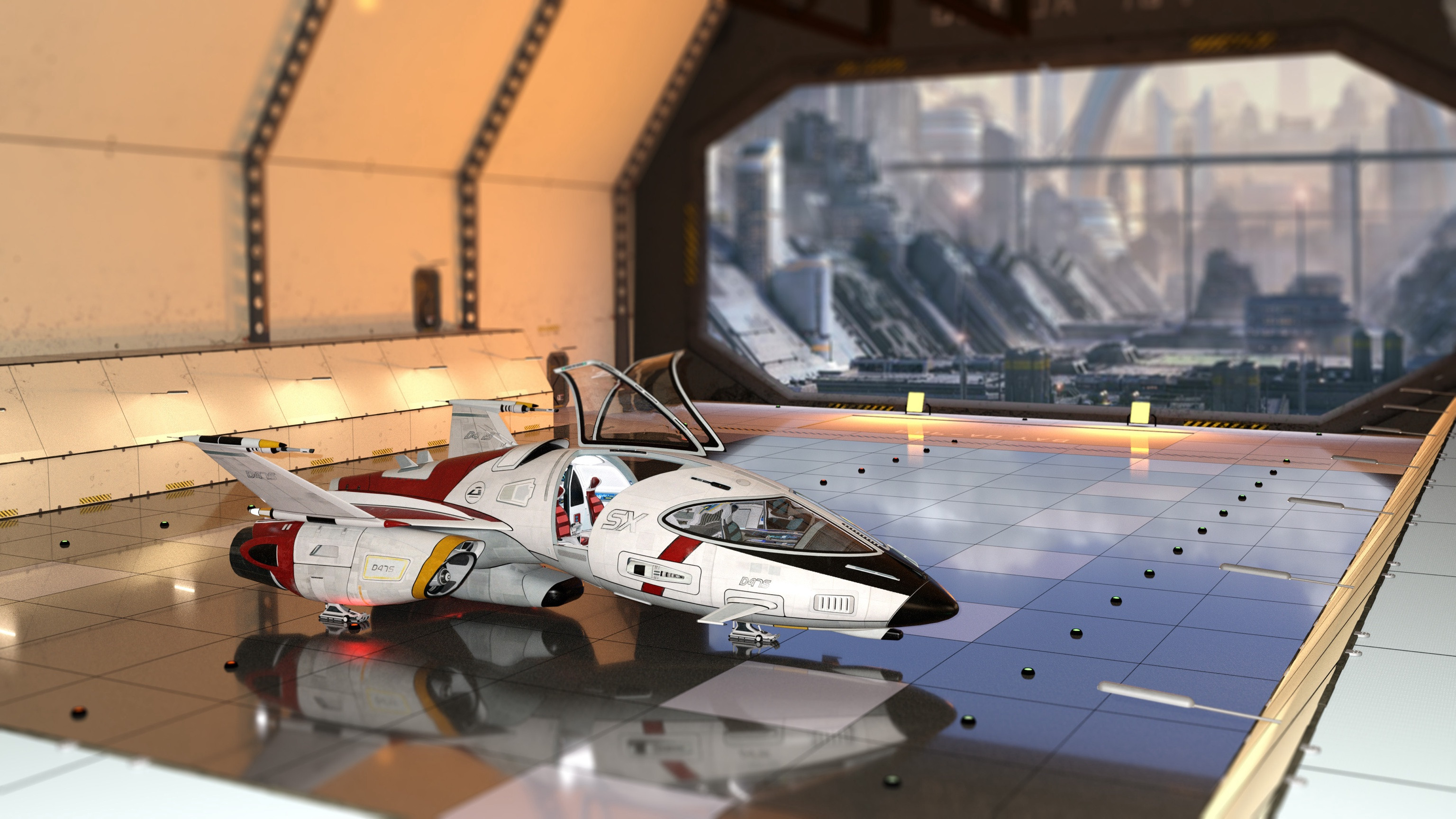 Hangar scene with the Shuttlestar, by Kibaretto one of my all time favorite 3D content creators, and whose affordable pricing I can say got me into making 3d art.