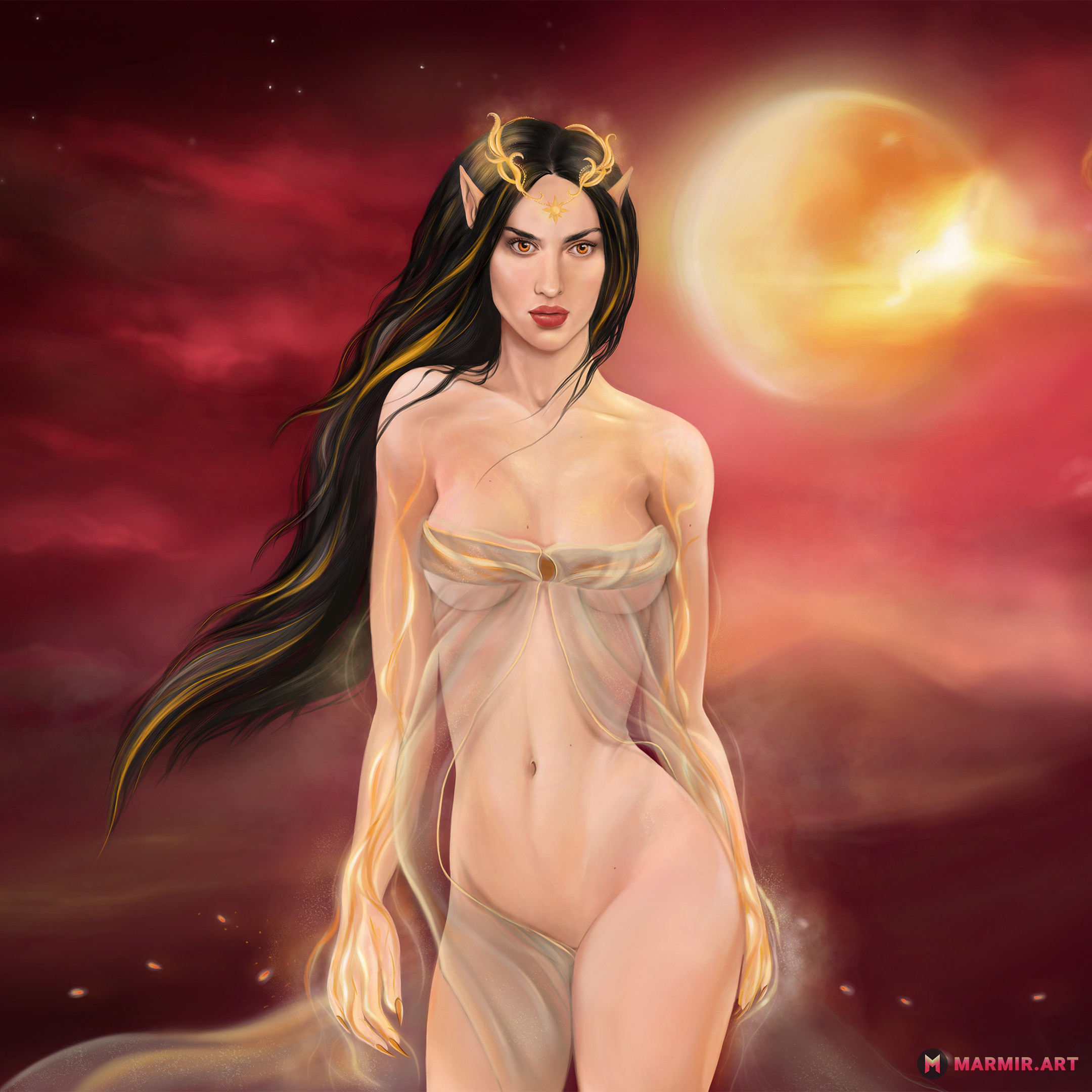 Porncraft Elves Naked Porn Cartoon - Femdom Girl 3d Nude Fantasy Art | BDSM Fetish