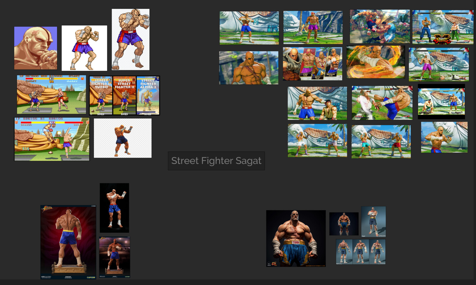 Initial inspiration was taken from Sagat in the Street Fighter Universe
