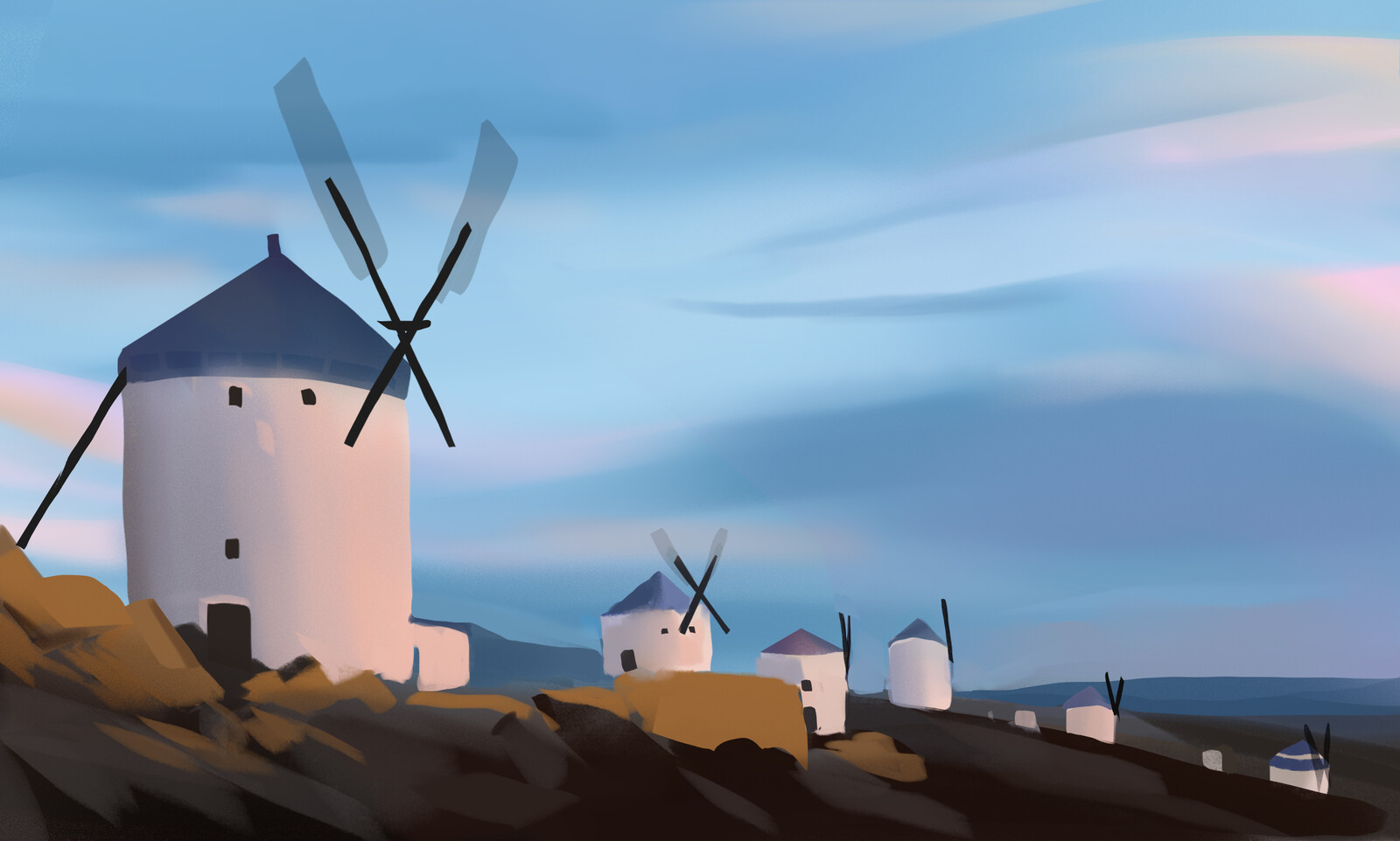 Spanish windmills, Consuegra, Toledo province, Castilla-La Mancha