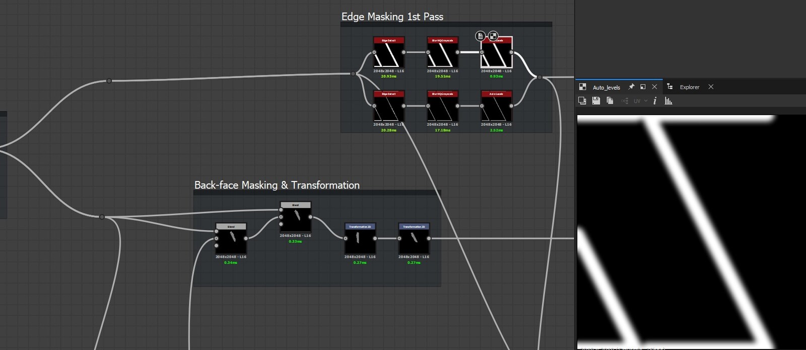 Mask out where the transition will be, will use that later to refine this area and make the transition a bit smoother