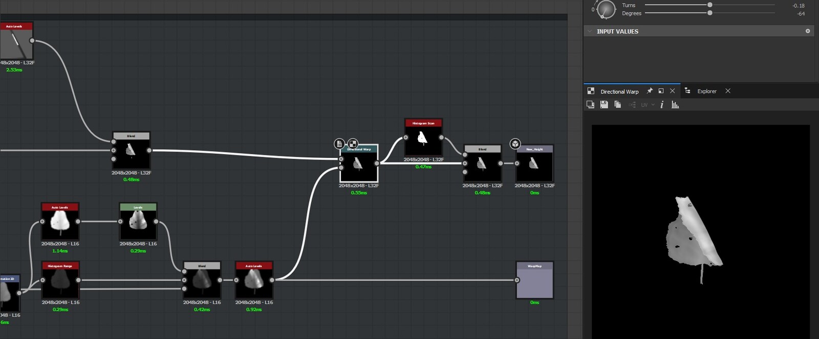 and lastly a directional warp node to make the edge less straight and sharp