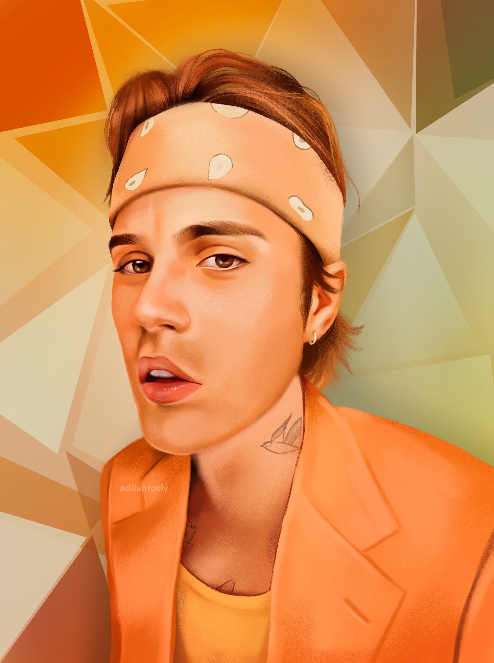 Jonathan Wood pencil drawing - Justin Bieber