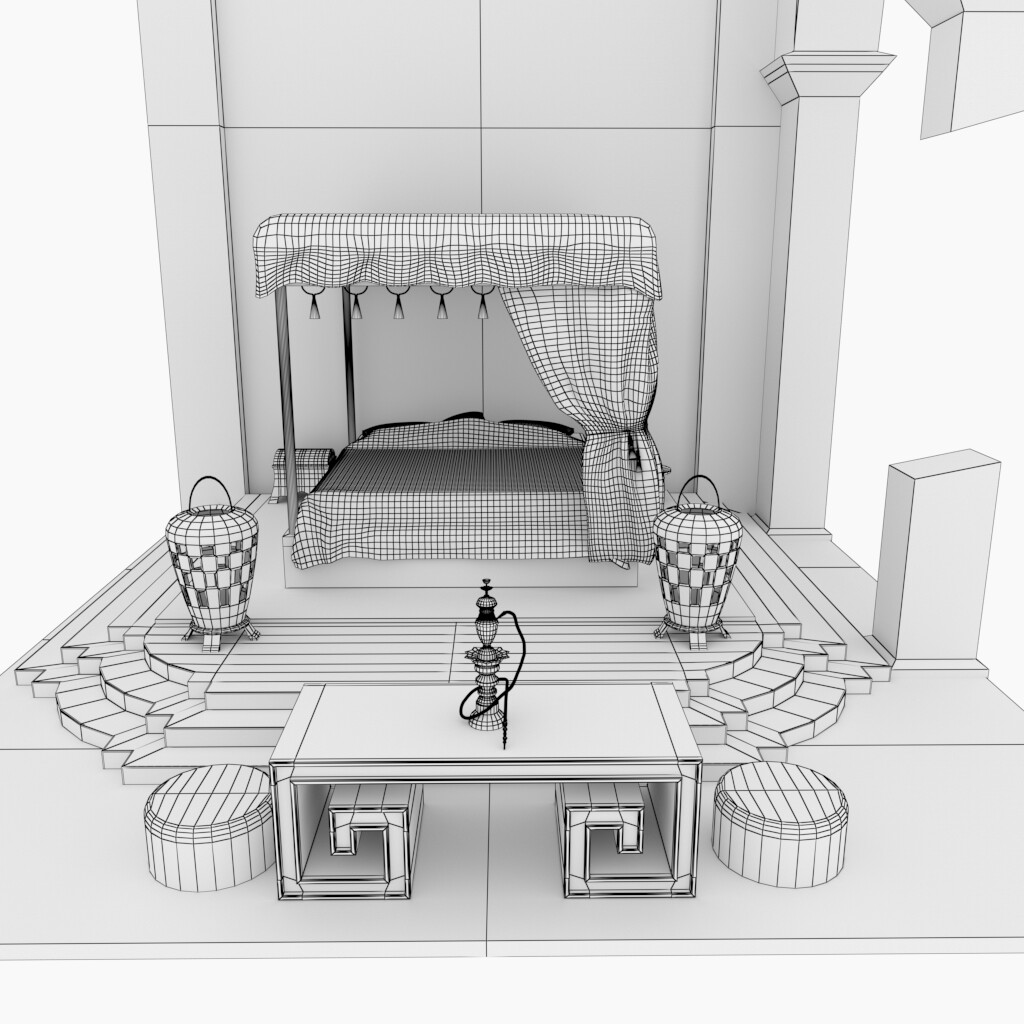Wireframe: Wide-shot of the floor assets