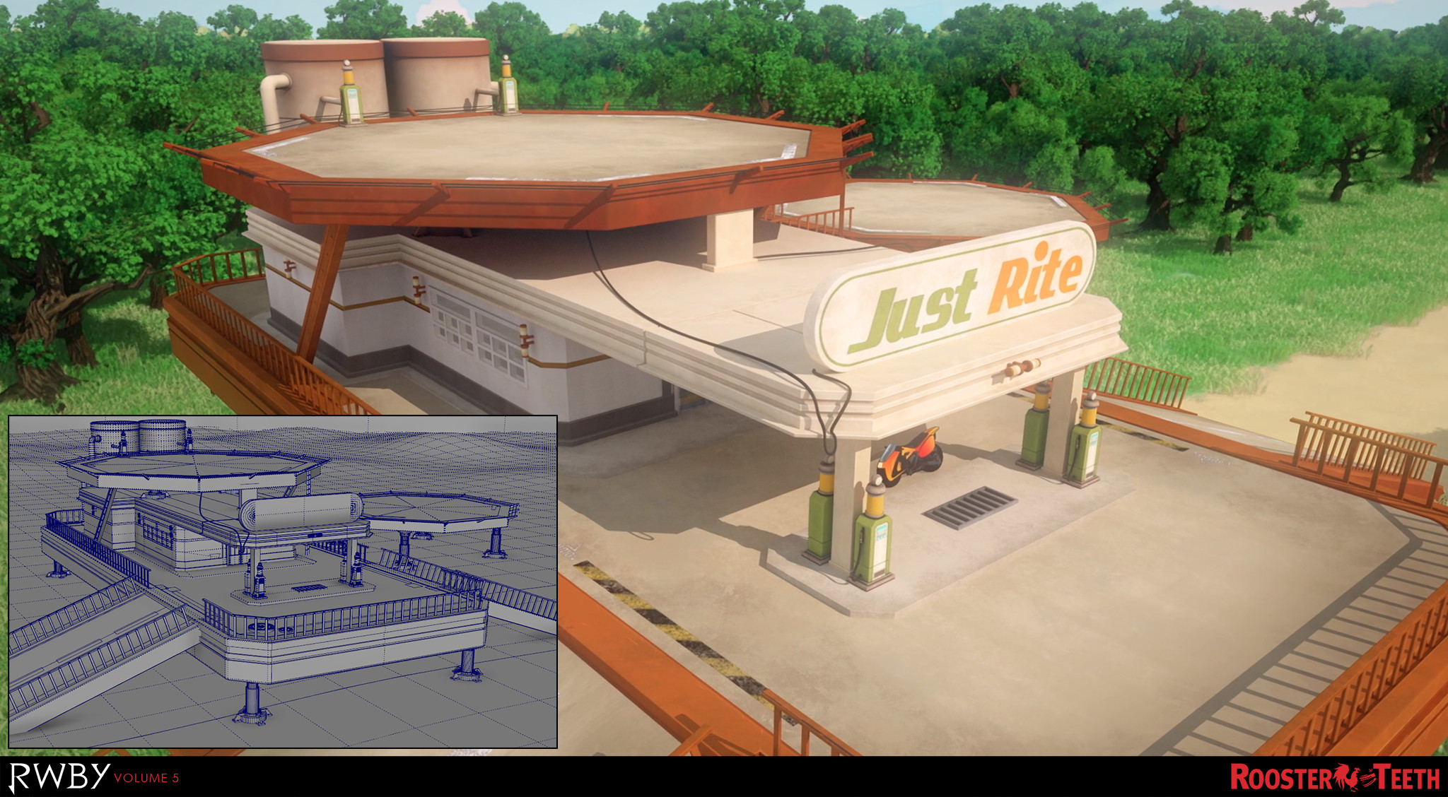 Fuel Station. Modeling and texturing.