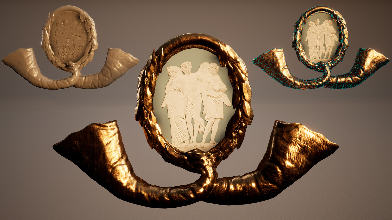 Side Detail Ornaments (white and blue relief taken from Adrian Alan Bureau reference image - Edited with photoshop &amp; Substance Designer)