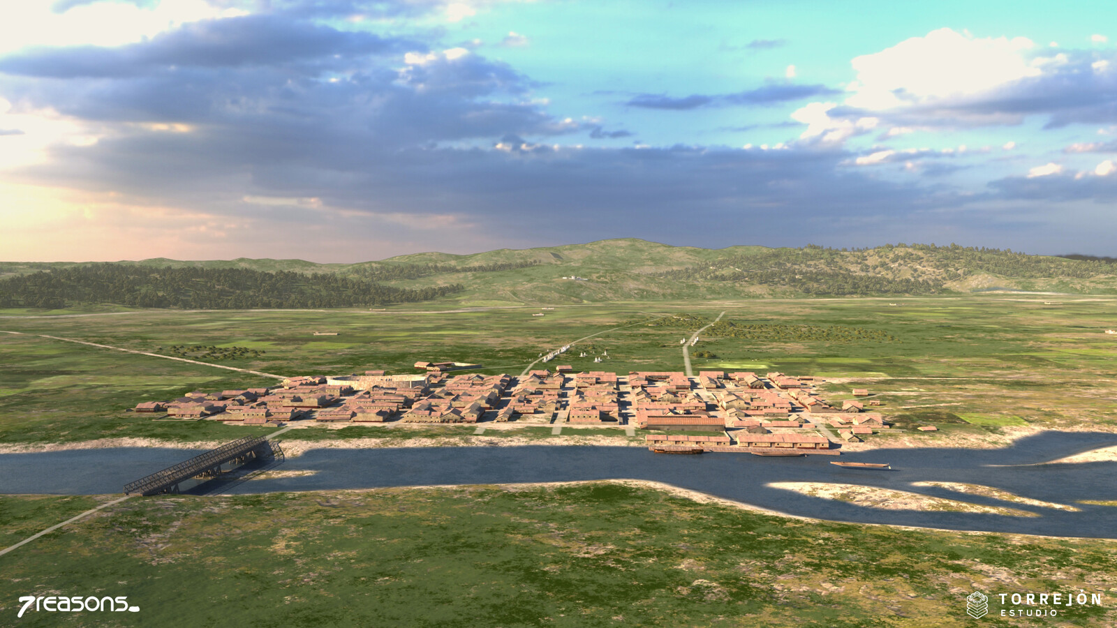 3D visualisation of Flavia Solva and its landscape in Roman times.