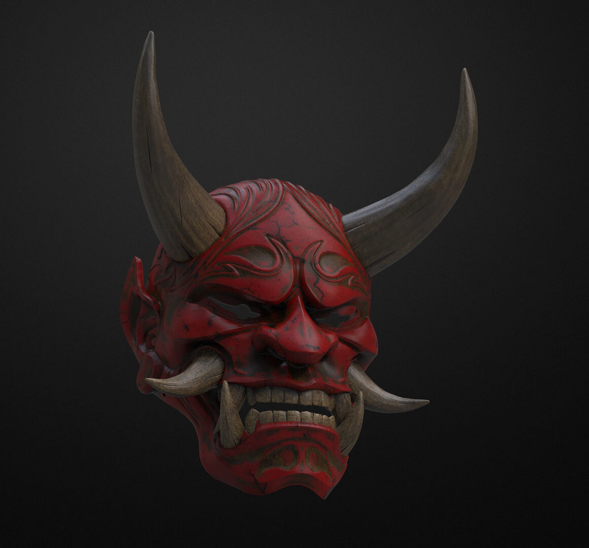 ArtStation - Oni Demon Mask Samurai Mask