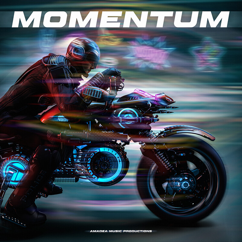🔴 3D Cyberpunk Album cover ''MOMENTUM''