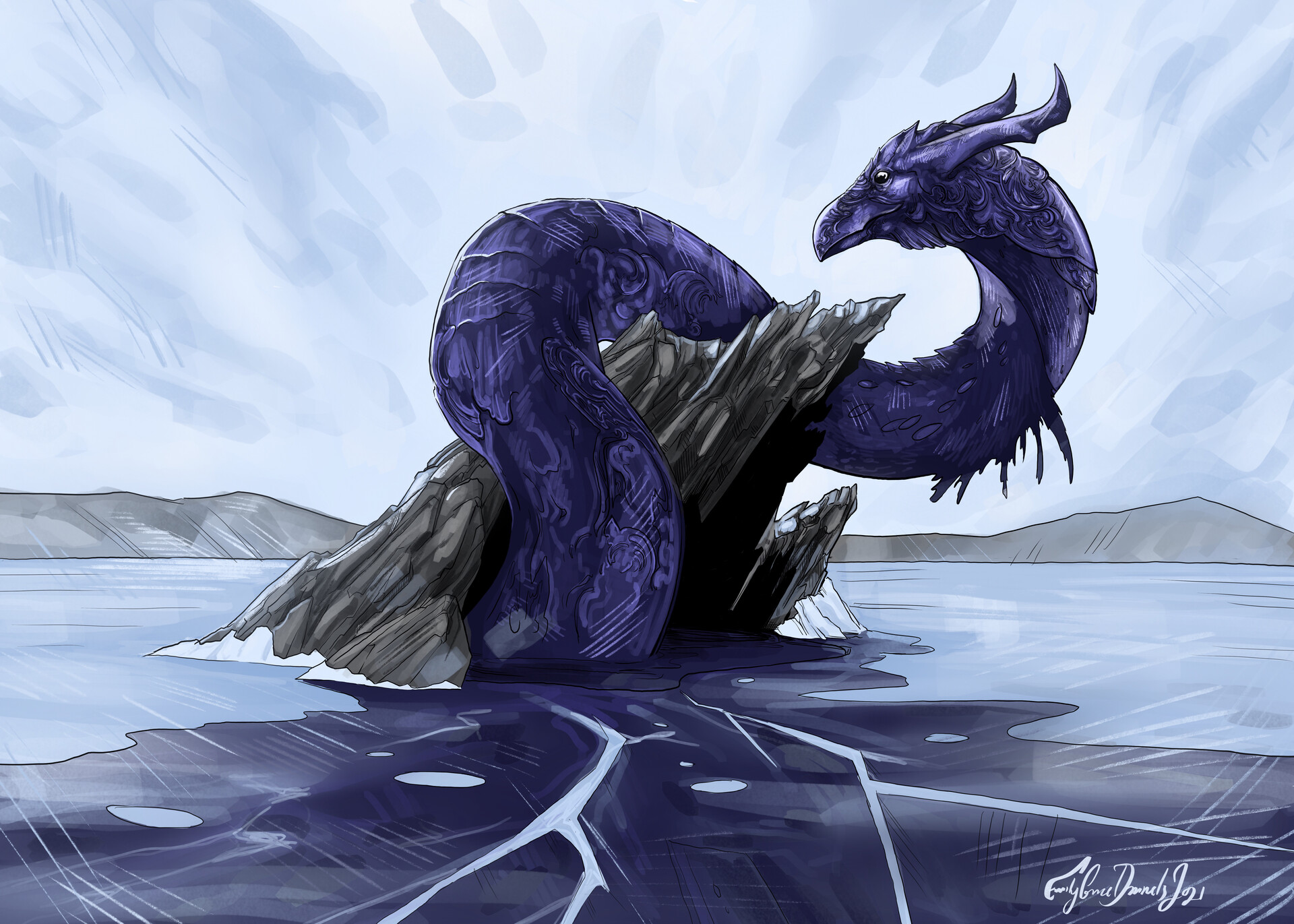 ArtStation - Lake Baikal Dragon