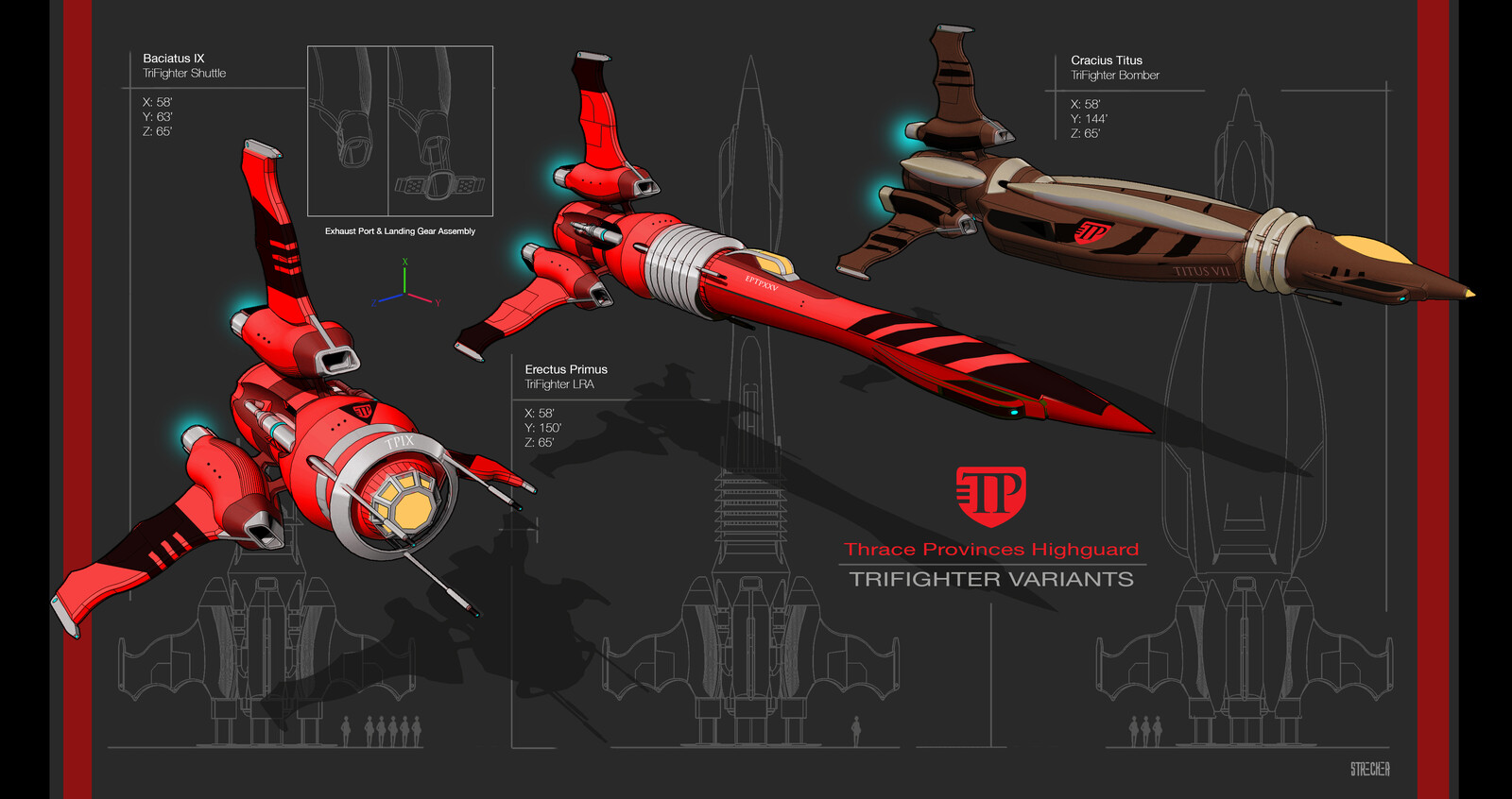 Modular multi-role space fighters from Thrace Provinces Highguard