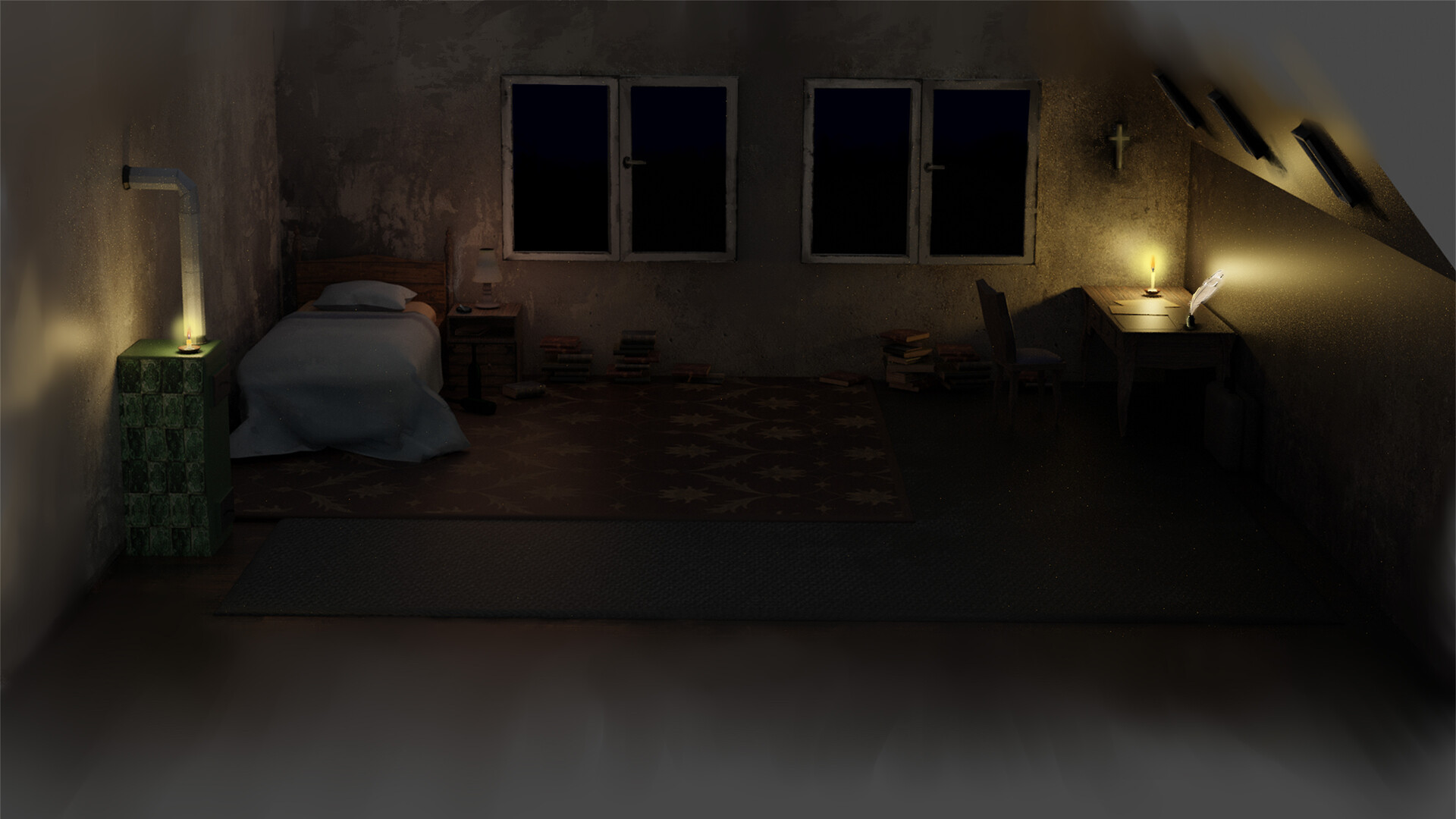 ArtStation - Edgar Allan Poe´s room