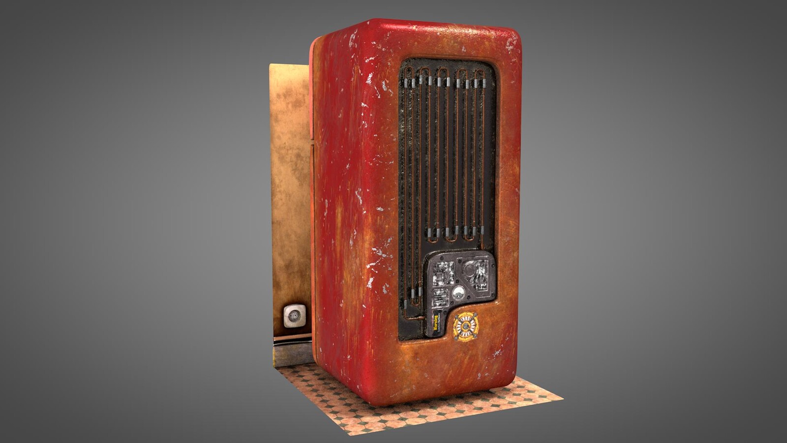 Old vintage worn Fridge