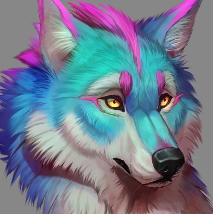 ArtStation - Rainbow Wolf