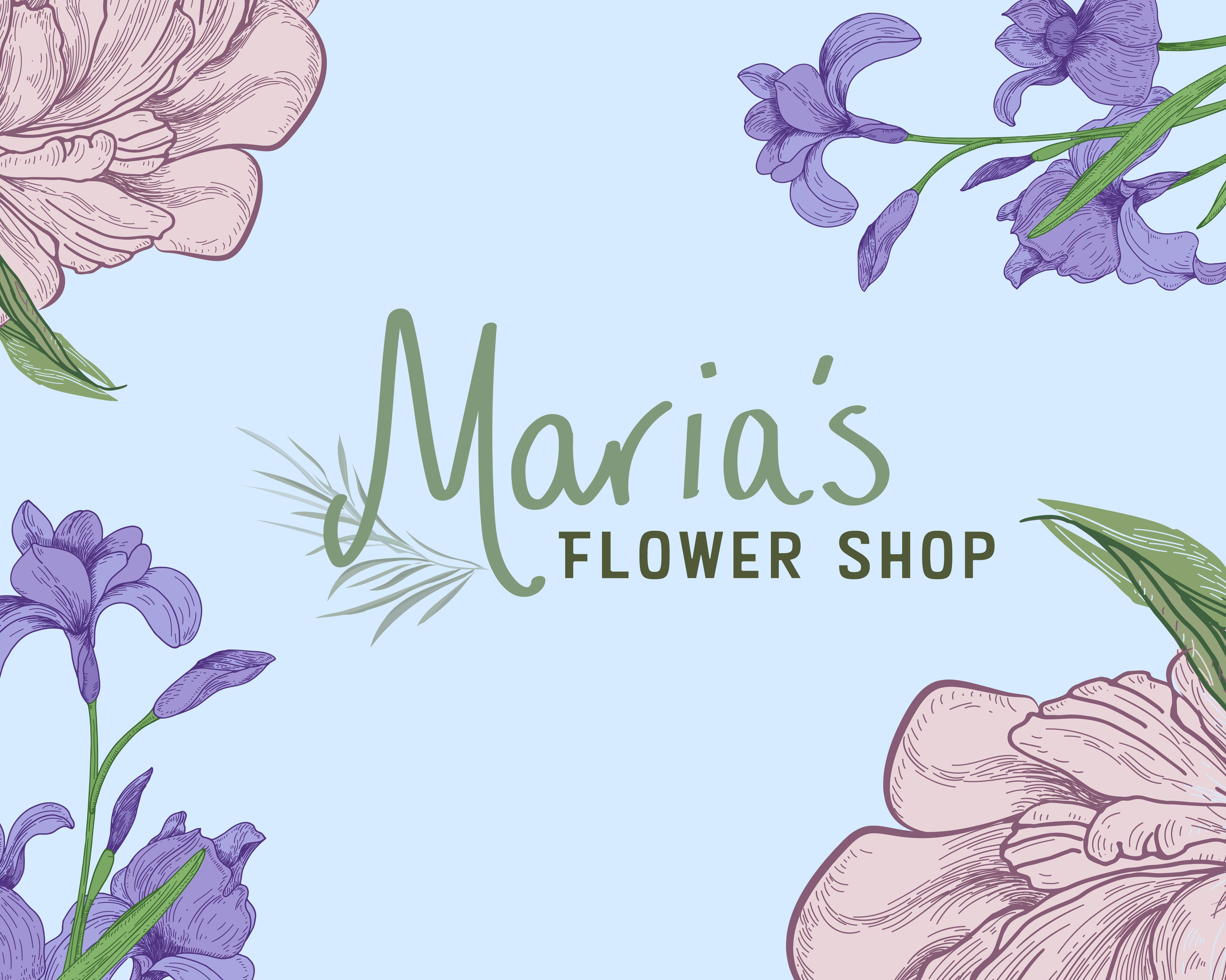 Store Sign for the flower shop. 