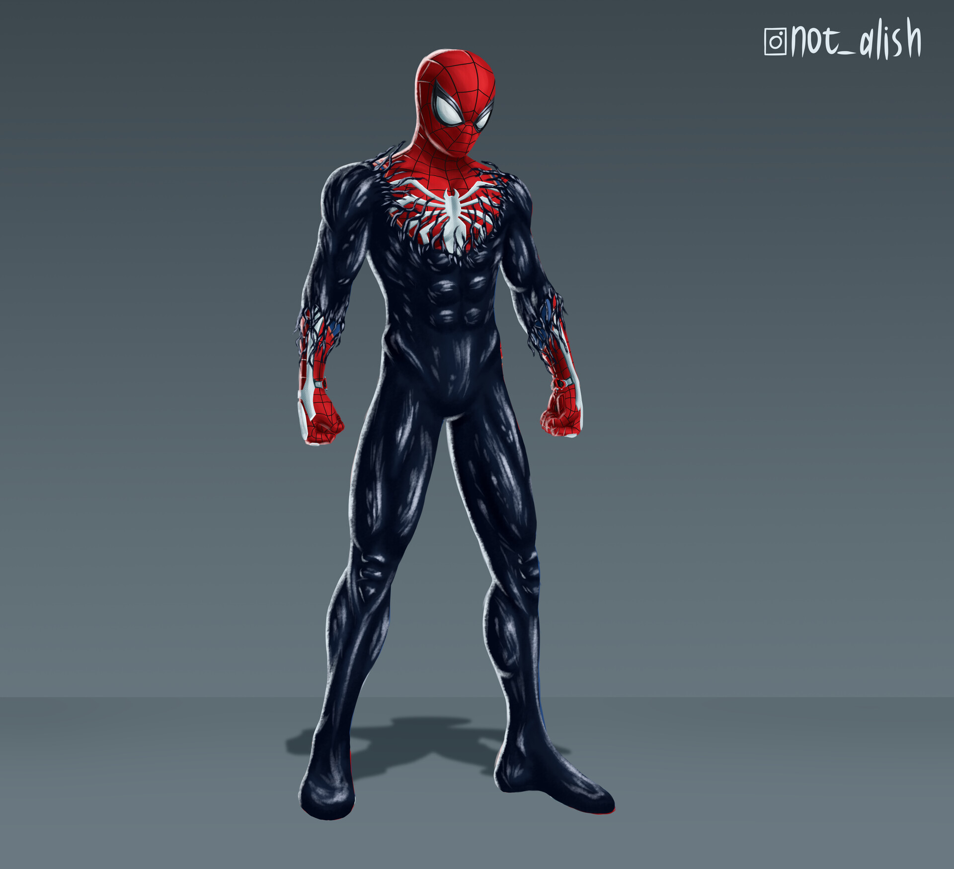 ArtStation - Marvel's Spider-Man 2 symbiote suit concept remastered
