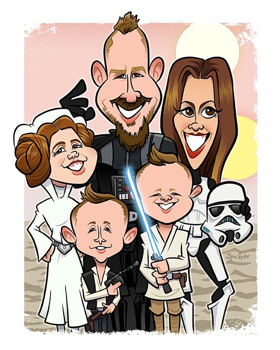 Caricatures by Steve - Star Wars Family